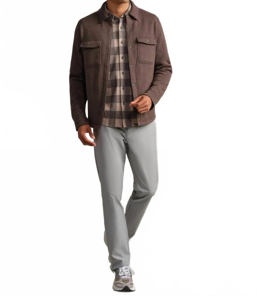 NEW RHONE fleece heavyweight shacket in cafe noir